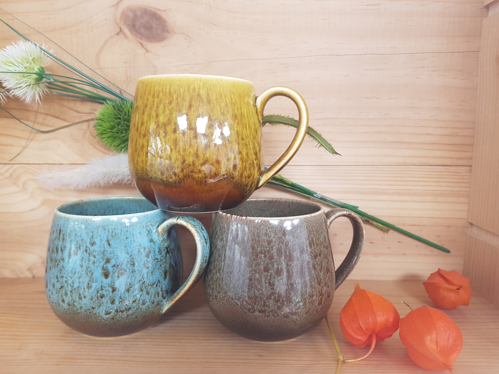 MSV Keramik Becher Grau - Stilvolles Becher-Set Für Bad & Gästetoilette